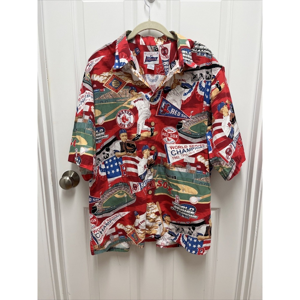 Reyn Spooner Mens‎ Boston Red Sox World Series 2004 Hawaiian Shirt Size XL